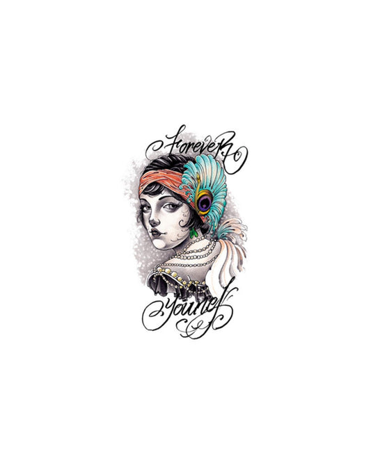 Girl wearing a headdress