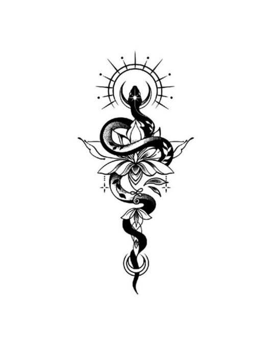 Snake with lotus